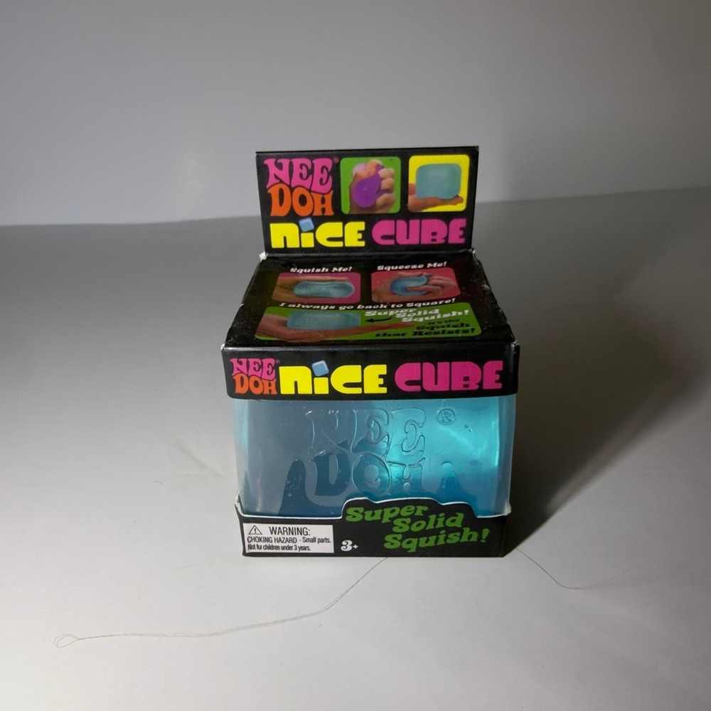 NeeDoh Nice Cube Super Solid Squish Fidget Toy Blue